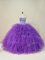 Sumptuous Floor Length Lace Up 15 Quinceanera Dress Purple for Sweet 16 and Quinceanera with Beading and Ruffles