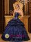 Villa Altagracia Dominican Republic Remarkable Navy Blue Taffeta Strapless Quinceanera Dress with Appliques and Beading Decorate