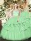 Lace and Ruffled Layers Vestidos de Quinceanera Apple Green Zipper Sleeveless Floor Length