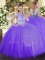 Attractive Tulle Sleeveless Floor Length 15th Birthday Dress and Beading