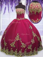 Fabulous Floor Length Zipper Sweet 16 Dresses Fuchsia for Military Ball and Sweet 16 and Quinceanera with Appliques(SKU PSSW028-20BIZ)