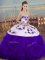 White And Purple Sweetheart Lace Up Embroidery and Ruffles and Bowknot Vestidos de Quinceanera Sleeveless