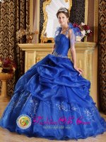 Yopal Colombia The Super Hot Spaghetti Straps Pick-ups Blue Quinceanera Dress