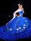Smart Royal Blue Lace Up Sweetheart Embroidery and Ruffles Quinceanera Dresses Organza Sleeveless Brush Train