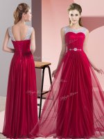 Floor Length Empire Sleeveless Wine Red Quinceanera Court Dresses Lace Up(SKU BMT0371BIZ)