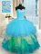 Ruffled Ball Gowns 15th Birthday Dress Multi-color Sweetheart Organza Sleeveless Floor Length Lace Up