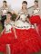 Sumptuous Sleeveless Lace Up Floor Length Embroidery and Ruffles Quinceanera Dress