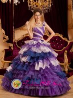 Clovis New mexico /NM One Shoulder Ruffles Gorgeous Multi-color Quinceanera Dress For A-line / Princess(SKU QDZY125-JBIZ)