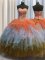 Low Price Visible Boning Sleeveless Lace Up Floor Length Beading and Ruffles and Sequins Quinceanera Dresses