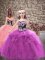 Great Purple Lace Up Party Dresses Embroidery and Ruffles Sleeveless Floor Length