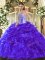 Customized Blue Sweet 16 Dresses Military Ball and Sweet 16 and Quinceanera with Beading and Ruffles Sweetheart Sleeveless Lace Up