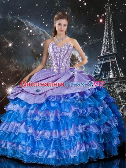 Elegant Ball Gowns Sweet 16 Quinceanera Dress Multi-color Sweetheart Organza Sleeveless Floor Length Lace Up - Click Image to Close