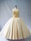 Fine Champagne Ball Gowns Tulle Sweetheart Sleeveless Beading Floor Length Lace Up Ball Gown Prom Dress