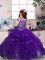 Excellent Purple Scoop Neckline Beading and Ruffles Custom Made Pageant Dress Sleeveless Zipper