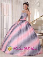 Fabulous Sweetheart Ombre Color Quinceanera Dress In Port Charlotte FL Beading and Ruch Decorate Bodice Chiffon Ball Gown