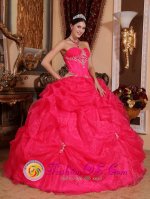 Lovely Custom Made Hot Pink SweetheartQuinceanera Gowns With Appliques and Pick-ups For Sweet 16 In Colebrook New hampshire/NH