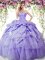 New Style Lavender Sweet 16 Dresses Military Ball and Sweet 16 and Quinceanera with Beading and Pick Ups Sweetheart Sleeveless Lace Up