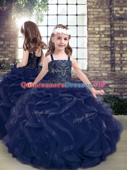 Sleeveless Beading and Ruffles Lace Up Little Girls Pageant Gowns - Click Image to Close