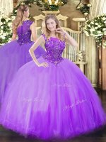 New Style Floor Length Lilac Sweet 16 Quinceanera Dress Scoop Sleeveless Zipper(SKU SJQDDT1228002BIZ)