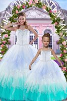 Stylish Tulle Sweetheart Sleeveless Lace Up Beading Quinceanera Dresses in Multi-color