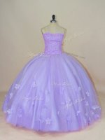 Colorful Lavender Sweetheart Neckline Beading and Hand Made Flower Quinceanera Gown Sleeveless Backless(SKU PSSW1144-5BIZ)