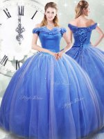 Light Blue Ball Gowns Pick Ups Sweet 16 Dresses Lace Up Tulle Sleeveless(SKU PSSW0717MTBIZ)