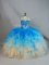 Captivating Multi-color Sleeveless Appliques and Ruffles Lace Up Quinceanera Gowns
