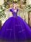 Sweet Sweetheart Sleeveless Quinceanera Dress Floor Length Beading Purple Tulle
