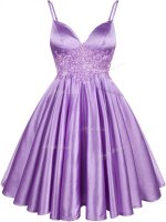 Spaghetti Straps Sleeveless Elastic Woven Satin Dama Dress for Quinceanera Lace Lace Up