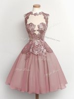 Custom Made Sleeveless Lace Lace Up Quinceanera Court Dresses