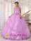 Miami Playa Spain Stylish Taffeta and Tulle Appliques Decorate Discount Lavender Quinceanera Dress with sweetheart neckline