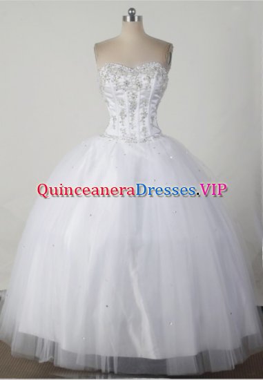 Clearance Ball Gown Sweetheart Floor-length White Quincenera Dresses TD26004 - Click Image to Close