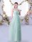 Admirable Floor Length Empire Sleeveless Light Blue Vestidos de Damas Side Zipper