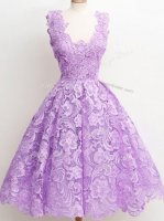 Glittering Lace Straps Sleeveless Zipper Lace Damas Dress in Lavender(SKU SWBD164-10BIZ)