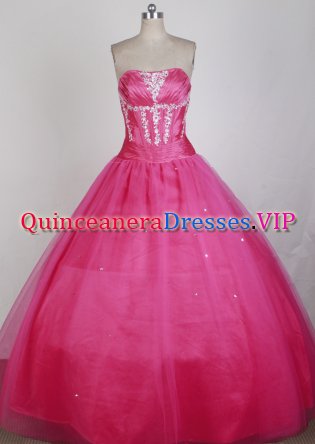 Mexican Elegant Ball Gown Strapless Floor-length Quinceanera Dress LZ426015
