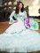 Floor Length Ball Gowns Long Sleeves White Quinceanera Gowns Lace Up
