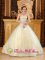 Elegant Beading Light Yellow Quinceanera Dress For Buffalo New York/NY Sweetheart Satin and Organza A-line Gowns