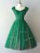 Fitting Chiffon Cap Sleeves Knee Length Quinceanera Court Dresses and Ruching