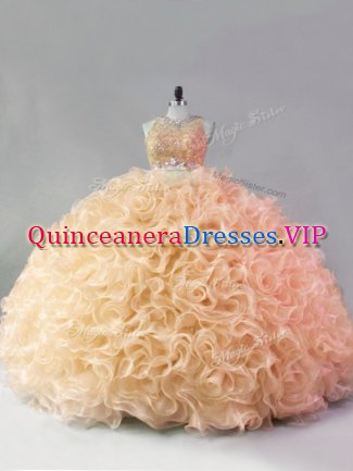 Best Selling Sleeveless Zipper Floor Length Beading and Ruffles Sweet 16 Quinceanera Dress