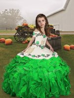 On Sale Floor Length Green Child Pageant Dress Straps Sleeveless Lace Up(SKU PAG1271-3BIZ)