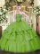 Spectacular Sweet 16 Dresses Military Ball and Sweet 16 and Quinceanera with Beading and Ruffled Layers Strapless Sleeveless Lace Up