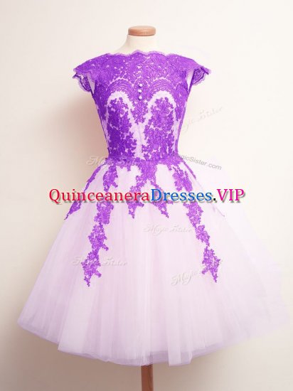 Mini Length Multi-color Dama Dress Scalloped Sleeveless Lace Up - Click Image to Close
