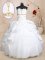 Scoallped Scalloped Sleeveless 15 Quinceanera Dress Floor Length Beading and Pick Ups White Taffeta and Tulle
