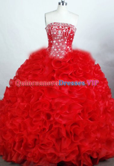 Luxurious Ball Gown Strapless Floor-length Red Quinceanera Dresses Style FA-C-032 - Click Image to Close