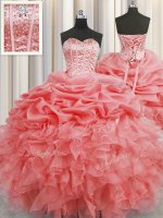 Visible Boning Sleeveless Beading and Ruffles and Pick Ups Lace Up Quinceanera Dresses(SKU PSSW0440-16BIZ)