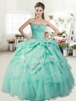 Modern Sleeveless Beading and Pick Ups Lace Up Sweet 16 Quinceanera Dress