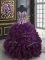 New Arrival Dark Purple Sweet 16 Dress Military Ball and Sweet 16 and Quinceanera with Beading and Ruffles Sweetheart Sleeveless Lace Up