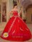 Appliques Decorate Bodice Red Ball Gown Floor-length Sweetheart Quinceanera Dress For Berthoud Colorado/CO