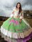 Floor Length Multi-color Quince Ball Gowns Off The Shoulder Sleeveless Lace Up