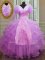 Fantastic Ruffled Floor Length Ball Gowns Long Sleeves Lilac 15th Birthday Dress Zipper